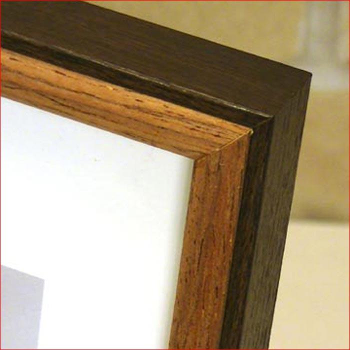 フォトフレーム A4サイズ 写真立て 木製フォトフレーム 縦置き 横置き 壁掛け・ダークブラウン＆ブラウン 0817-79 | ブランド登録なし | 01