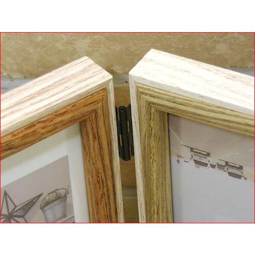 フォトフレーム サービス判（L判) 2枚 縦向き 写真立て 木製フォトフレーム ２蓮・アイボリー＆ブラウン 0817-88 | ブランド登録なし | 02