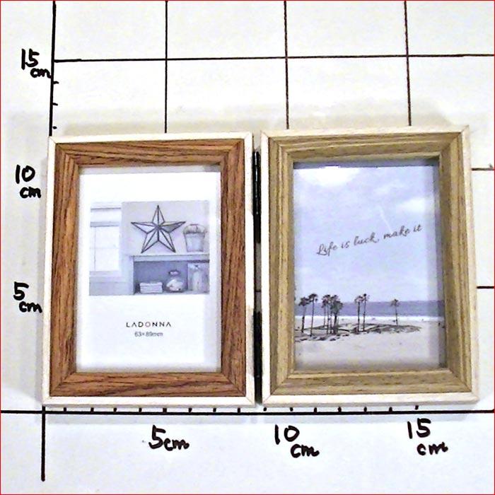 写真立て 木製フォトフレーム ミニサイズ用 2枚 ２蓮・アイボリー 0817-91 | ブランド登録なし | 07