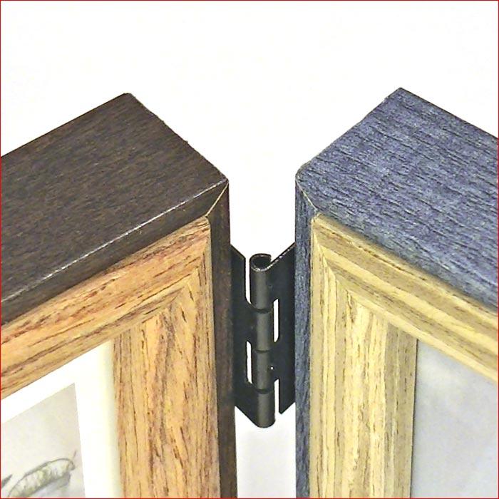 写真立て 木製フォトフレーム ミニサイズ用 2枚 ２蓮・ネイビー＆ブラウン 0817-92 | ブランド登録なし | 03