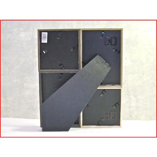 フォトフレーム 木製 写真立て ４面フォトフレーム サービス判ｘ２ 四角x２ 卓上用・壁掛け スタンド付き 0817-98　プレゼント ギフト | ブランド登録なし | 08