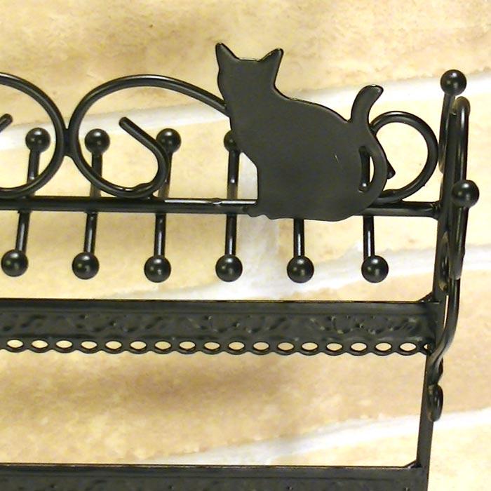 アクセサリースタンド ピアススタンド 大量 ピアスホルダー  横長タイプ 黒猫 クロネコ・Ｌサイズ プレゼント ギフト 0917-20　プレゼント ギフト | ブランド登録なし | 01