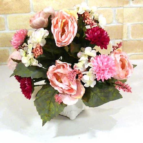 光触媒加工造花 アレンジフラワー 半永久的に 消臭 室内 空気清浄 抗菌・ローズポンポンマム　結婚祝い 開店祝い お祝い 誕生日 0919-23 | 