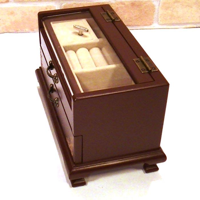 木製 ジュエリーボックス  オルゴール付き ジュエリーケース　アクセサリー ピアス・ボルドー 0920-03　プレゼント ギフト | ブランド登録なし | 04