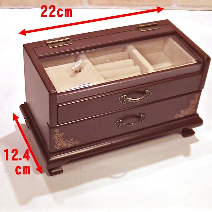 木製 ジュエリーボックス  オルゴール付き ジュエリーケース　アクセサリー ピアス・ボルドー 0920-03　プレゼント ギフト | ブランド登録なし | 08