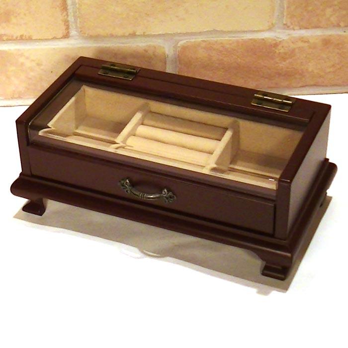 木製 ジュエリーケース 猫脚 ジュエルボックス 宝石箱・ボルドー　アクセサリー ピアス イヤリング ブローチ ネックレス ペンダント 0920-07 | ブランド登録なし