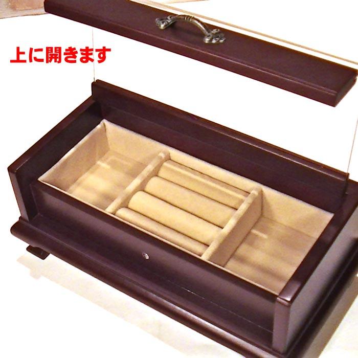 木製 ジュエリーケース 猫脚 ジュエルボックス 宝石箱・ボルドー　アクセサリー ピアス イヤリング ブローチ ネックレス ペンダント 0920-07 | ブランド登録なし | 01