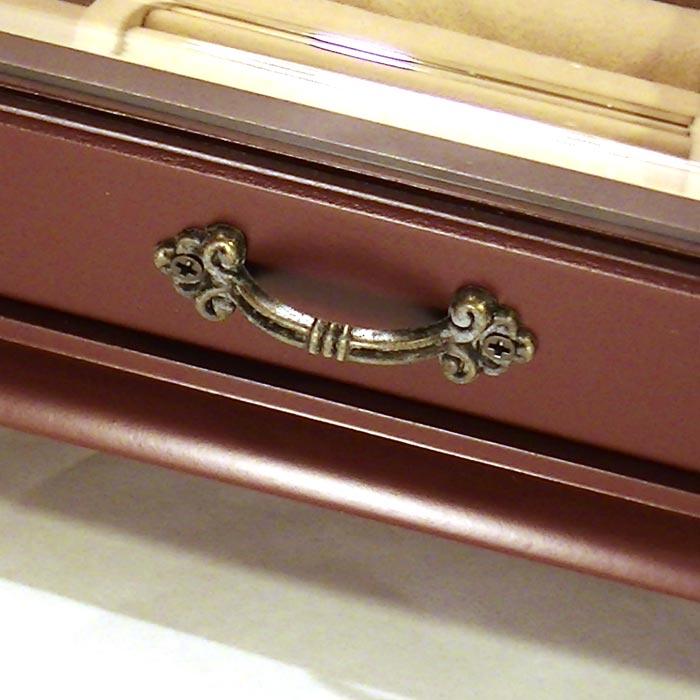 木製 ジュエリーケース 猫脚 ジュエルボックス 宝石箱・ボルドー　アクセサリー ピアス イヤリング ブローチ ネックレス ペンダント 0920-07 | ブランド登録なし | 03