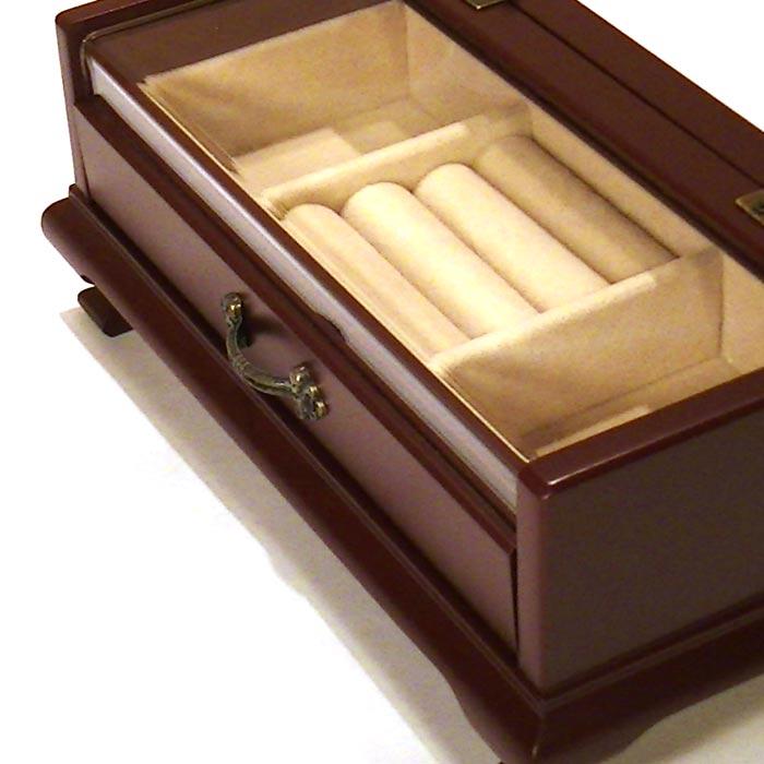 木製 ジュエリーケース 猫脚 ジュエルボックス 宝石箱・ボルドー　アクセサリー ピアス イヤリング ブローチ ネックレス ペンダント 0920-07 | ブランド登録なし | 04