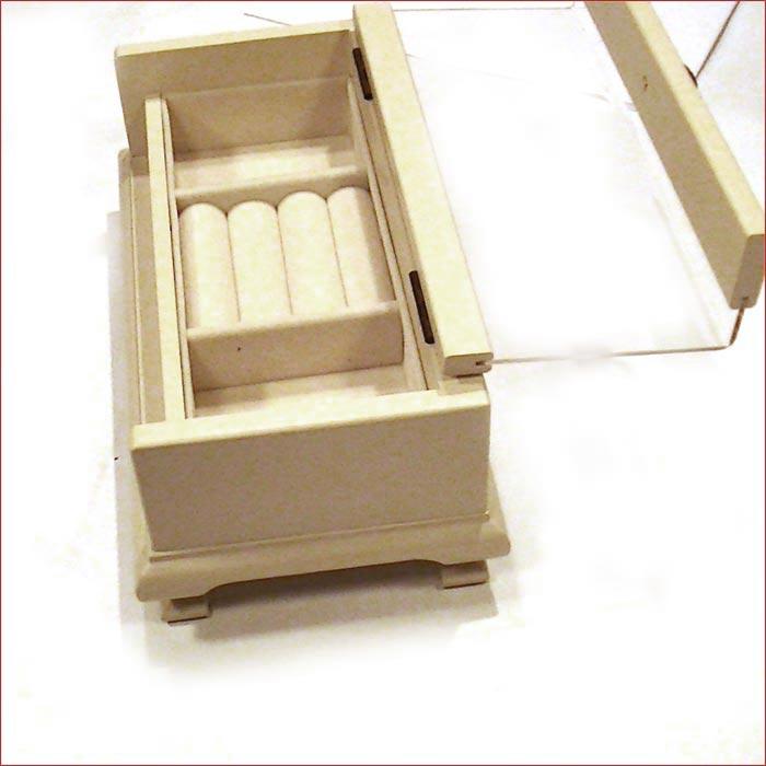 木製 ジュエリーケース 猫脚 ジュエルボックス 宝石箱・アイボリー　アクセサリー ピアス イヤリング ブローチ ネックレス ペンダント 0920-08 | ブランド登録なし | 04