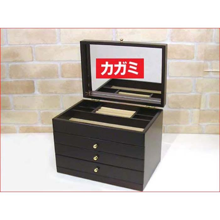 ジュエリーボックス アクセサリーケース 宝石箱 ジュエルケース 引出し３段 木製 日本製　アクセサリー ピアス イヤリング ペンダント 0920-22 | ブランド登録なし | 02