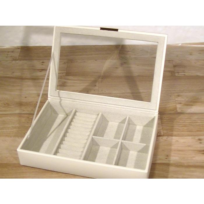 ジュエリーボックス ジュエルケース 宝石箱 グレーベルベット＆合成皮革 ネックレス　ヘアアクセサリー ピアス イヤリング ペンダント 0920-31 | ブランド登録なし | 01