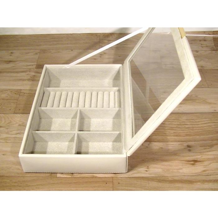 ジュエリーボックス ジュエルケース 宝石箱 グレーベルベット＆合成皮革 ネックレス　ヘアアクセサリー ピアス イヤリング ペンダント 0920-31 | ブランド登録なし | 07