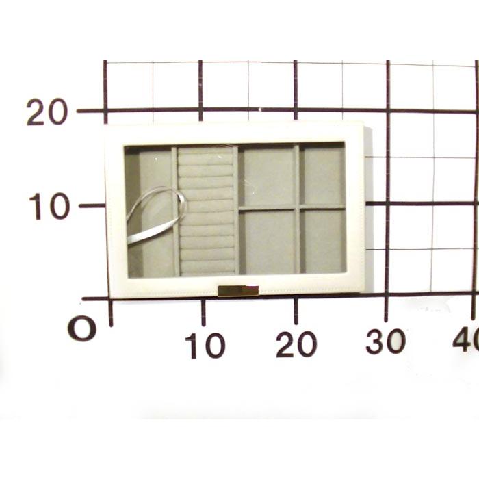 ジュエリーボックス ジュエルケース 宝石箱 グレーベルベット＆合成皮革 ネックレス　ヘアアクセサリー ピアス イヤリング ペンダント 0920-31 | ブランド登録なし | 09