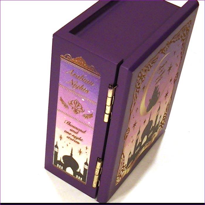 木製オルゴール ディズニー 「アラジン」より「アラビアンナイト」 ブック型 手巻き オルゴール．．動画あります 0922-49　プレゼント ギフト | Disney | 01