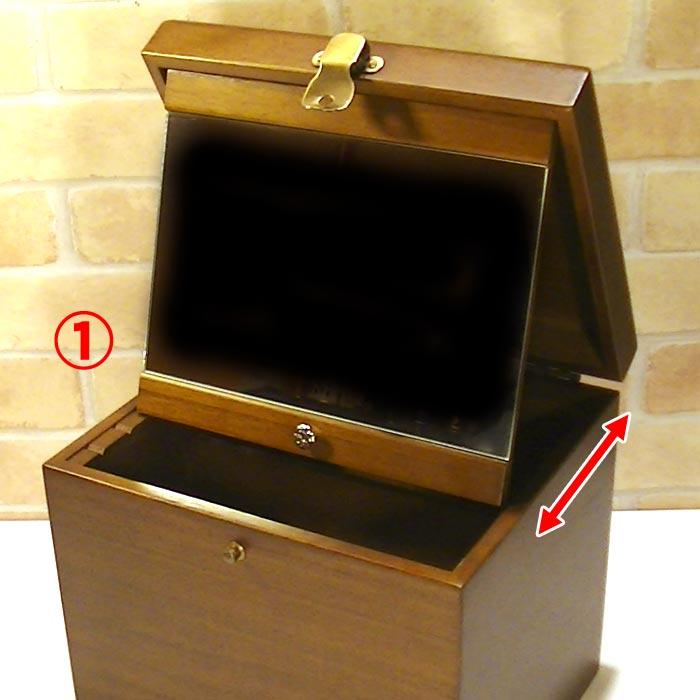 コスメボックス 木製 鏡付き 日本製 天然木 桐 メイクボックス コスメケース 持ち運び便利 0924-01　プレゼント ギフト | ブランド登録なし | 02