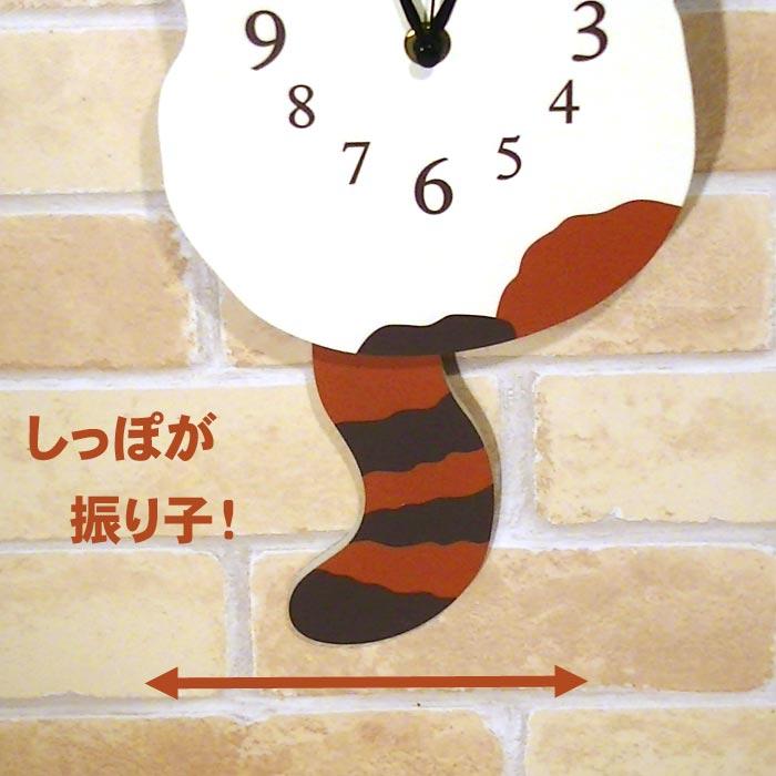 掛け時計 振り子時計 壁掛け時計 木製 かわいい 三毛猫 みけねこ  ネコ 動物 静音 かけ時計 1011-04　プレゼント ギフト | ブランド登録なし | 04