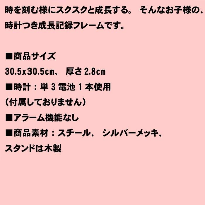 ベビー １２ヶ月分の写真が飾れる、成長記録 フォトフレーム ＆　掛け時計 壁掛け  壁飾り　 ウォールクロック　出産祝い 誕生日プレゼント 1011-07 | ブランド登録なし | 12