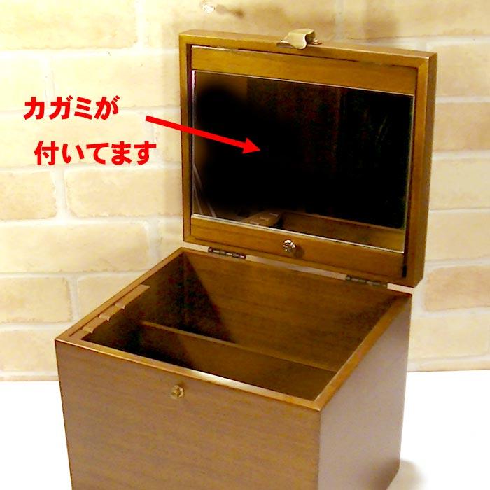 コスメボックス 木製 鏡付き 日本製 天然木 桐 メイクボックス コスメケース 持ち運び便利 1024-01 | ブランド登録なし | 01