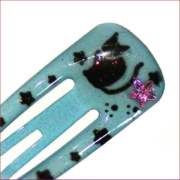 スリーピン　ネコ柄　２個　パッチンピン パッチン留め パッチン止め ジュニア 子供・３色 1114-073　プレゼント ギフト | ブランド登録なし | 05