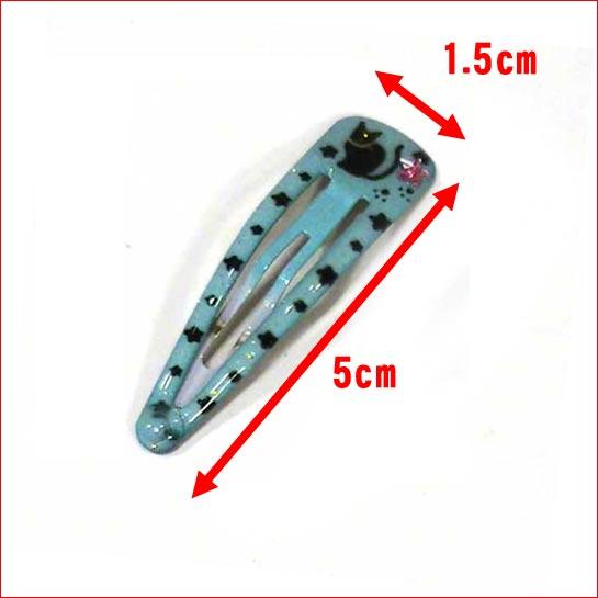 スリーピン　ネコ柄　スリーピン　２個・グリーン（ほぼブルー） 1114-08 | ブランド登録なし | 06