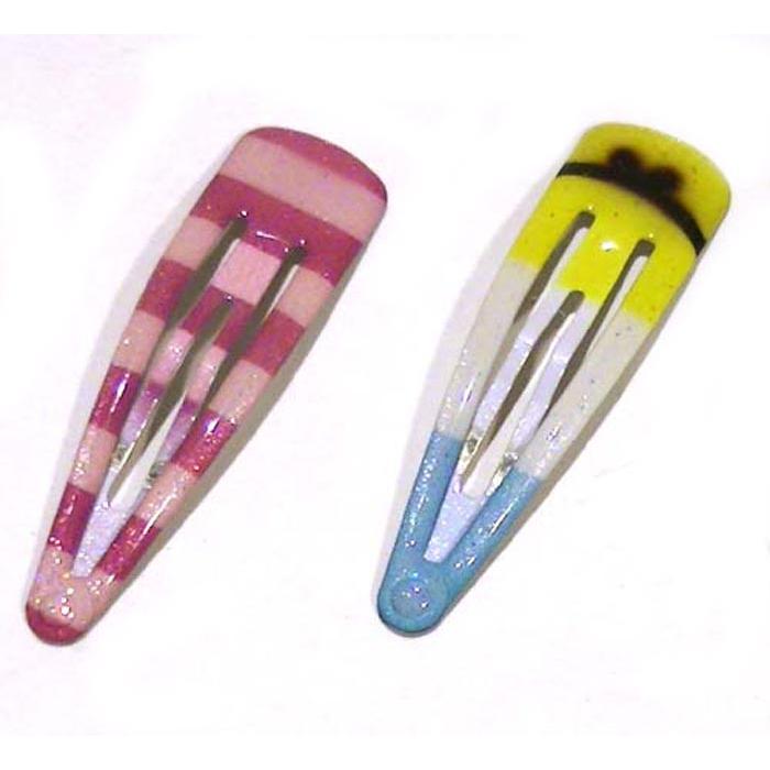 スリーピン　ボーダー＆３色　スリーピン　２個 ピンク系＆イエロー系 1114-14　プレゼント ギフト | ブランド登録なし