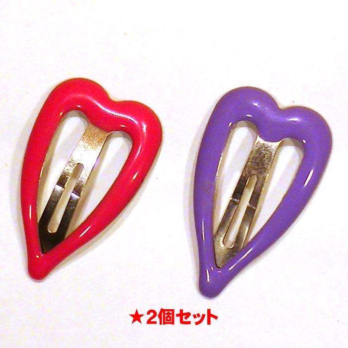ハート型　スリーピン ローズ＆パープル ２個 色違い 1114-66　プレゼント ギフト | ブランド登録なし