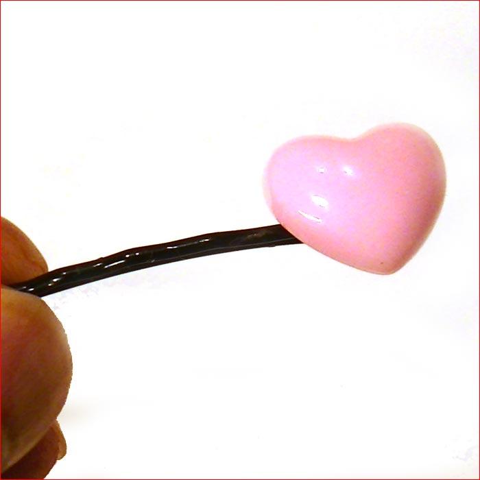 ハート付き ヘアピン パステル４色ｘ各１本 1117-12　プレゼント ギフト | ブランド登録なし | 01