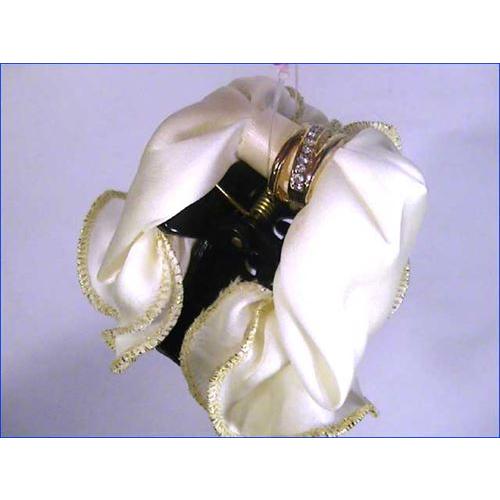 ヘアピン 髪止め 髪飾り ヘアクリップ　サテン布付き　クマデ　バンスクリップ アイボリー 1123-35　プレゼント ギフト | ブランド登録なし | 05