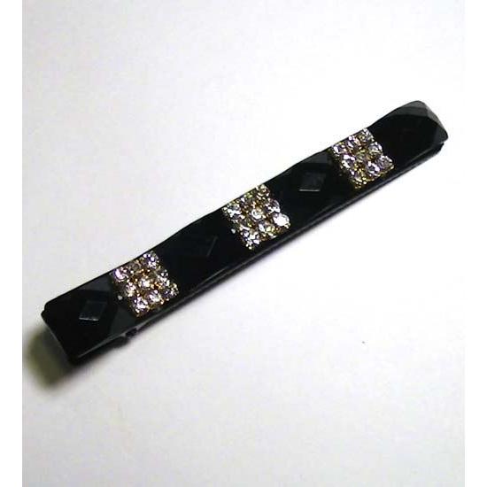 ヘアピン 髪止め 髪飾り ヘアクリップ　ラメスト−ン 細ベイククリップ ブラック 1123-41　プレゼント ギフト | ブランド登録なし