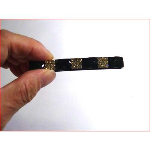 ヘアピン 髪止め 髪飾り ヘアクリップ　ラメスト−ン 細ベイククリップ ブラック 1123-41　プレゼント ギフト | ブランド登録なし | 01