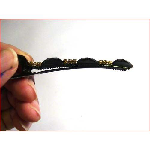 ヘアピン 髪止め 髪飾り ヘアクリップ　ラメスト−ン 細ベイククリップ ブラック 1123-41　プレゼント ギフト | ブランド登録なし | 03