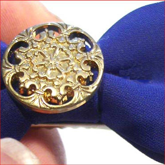 ヘアピン 髪止め 髪飾り ヘアクリップ　ゴールドボタン付き リボン ミニクリップ　無地・２色 1124-082　プレゼント ギフト | ブランド登録なし | 02