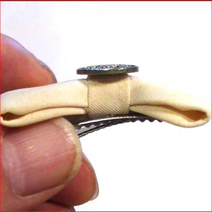 ヘアピン 髪止め 髪飾り ヘアクリップ　ゴールドボタン付き リボン ミニクリップ　無地・２色 1124-082　プレゼント ギフト | ブランド登録なし | 05