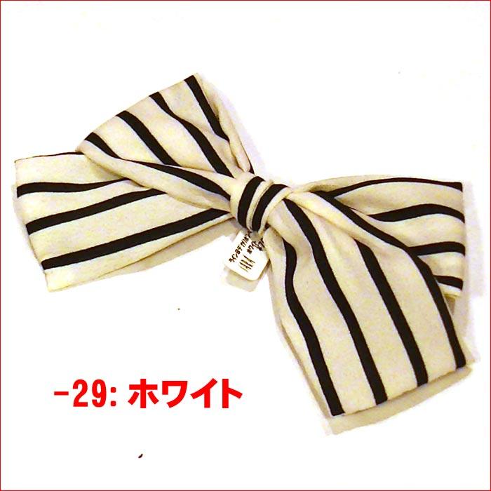 ヘアピン 髪止め 髪飾り ヘアクリップ　ラインボーダー　特大リボンベイク・２色 1124-292　プレゼント ギフト | ブランド登録なし | 01