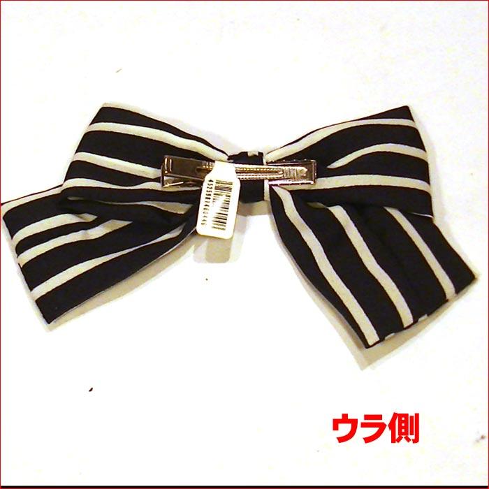 ヘアピン 髪止め 髪飾り ヘアクリップ　ラインボーダー　特大リボンベイク・２色 1124-292　プレゼント ギフト | ブランド登録なし | 04