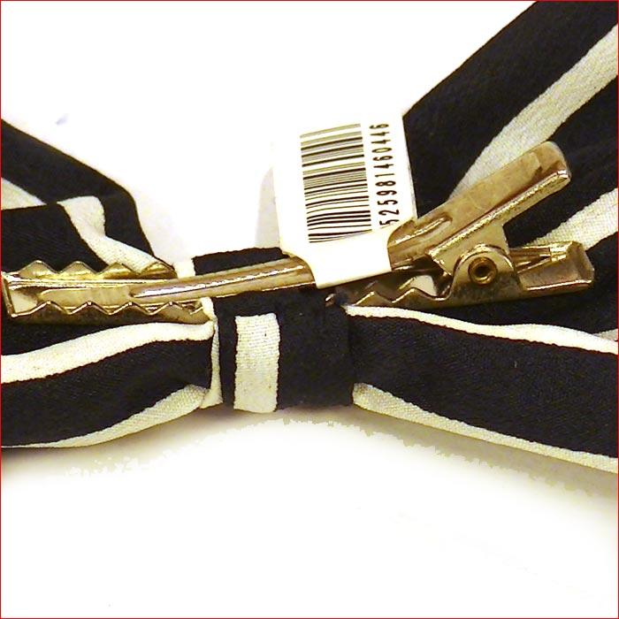 ヘアピン 髪止め 髪飾り ヘアクリップ　ラインボーダー　特大リボンベイク・２色 1124-292　プレゼント ギフト | ブランド登録なし | 05