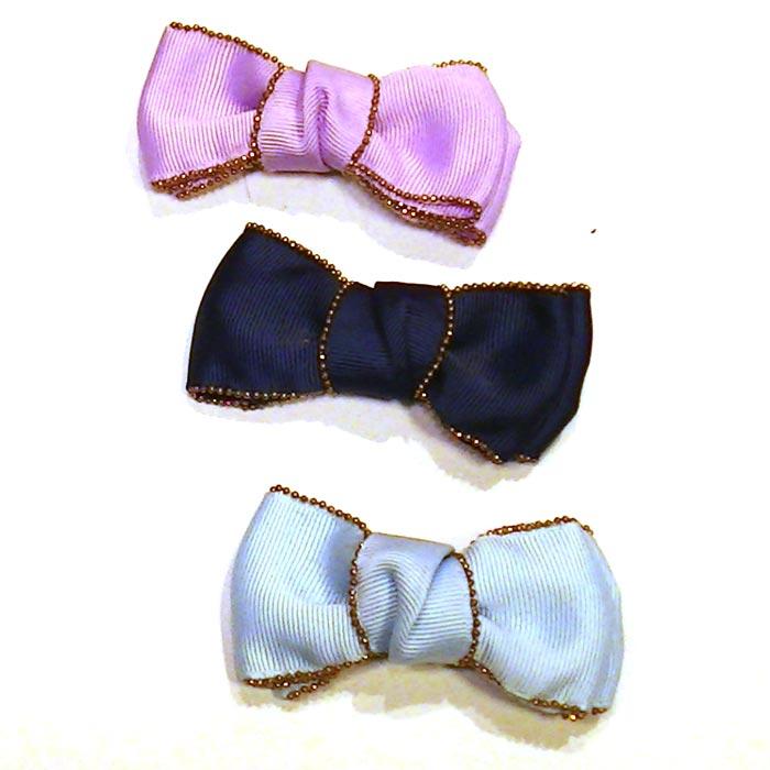 ヘアピン 髪止め 髪飾り ヘアクリップ　ゴールド縁取り リボンベイク・３色 1124-323　プレゼント ギフト | ブランド登録なし