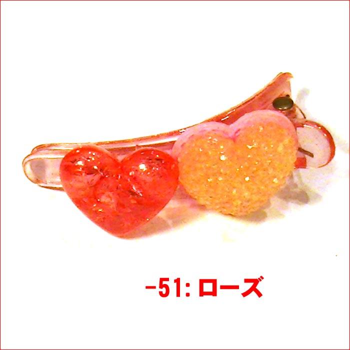 ヘアピン 髪止め 髪飾り ヘアクリップ　ハート＆ハート　ミニクリップ・２色 1124-512　プレゼント ギフト | ブランド登録なし | 01