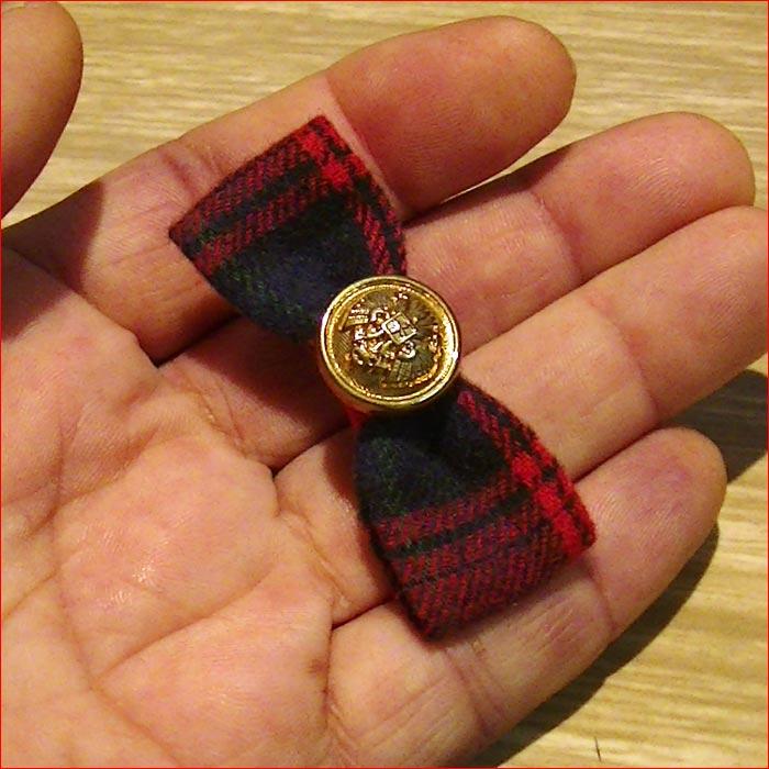 ヘアピン 髪止め 髪飾り ヘアクリップ　ゴールドボタン付き リボンベイククリップ　チェック・４色 1124-674　プレゼント ギフト | ブランド登録なし | 11