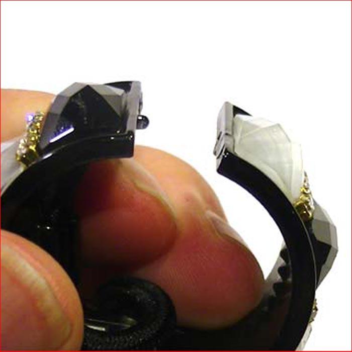 ラメ＆ストーンカフス　筒型開閉するコンチョ付き　ヘアゴム ブラック 1127-47　プレゼント ギフト | ブランド登録なし | 03