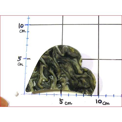 ラメ入りマーブル　ハート型クリップ ブラック 1223-10  (髪止め ヘアークリップ 髪飾り)　プレゼント ギフト | ブランド登録なし | 05