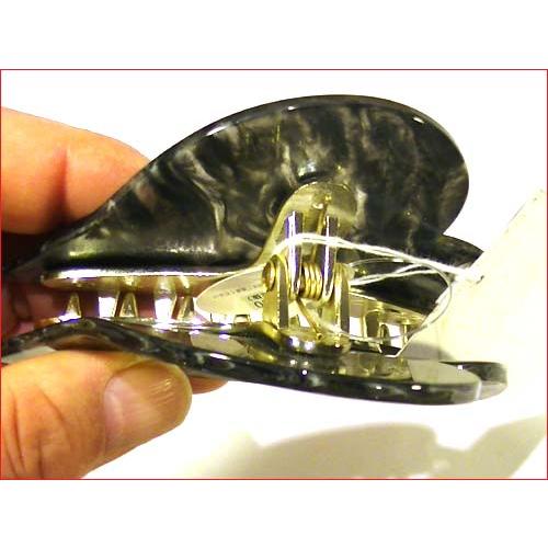 ラメ入りマーブル　ハート型クリップ ブラック 1223-10  (髪止め ヘアークリップ 髪飾り)　プレゼント ギフト | ブランド登録なし | 02