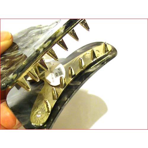 ラメ入りマーブル　ハート型クリップ ブラック 1223-10  (髪止め ヘアークリップ 髪飾り)　プレゼント ギフト | ブランド登録なし | 03