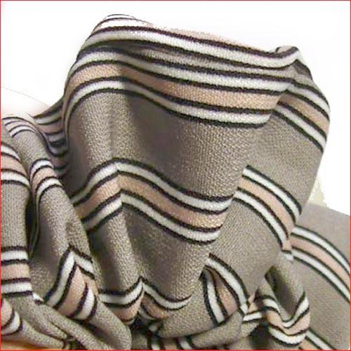 タッセルチャーム付き　ストライプ柄 シュシュ グレー 1229-05　プレゼント ギフト | ブランド登録なし | 02