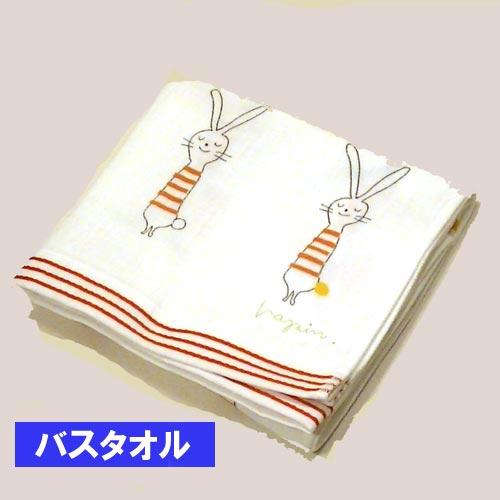 ２重ガーゼ 薄生地 バスタオル　かわいいウサギさんがいっぱい ベビー 子供 シーツ タオルケット・オレンジ 1914-03 | 