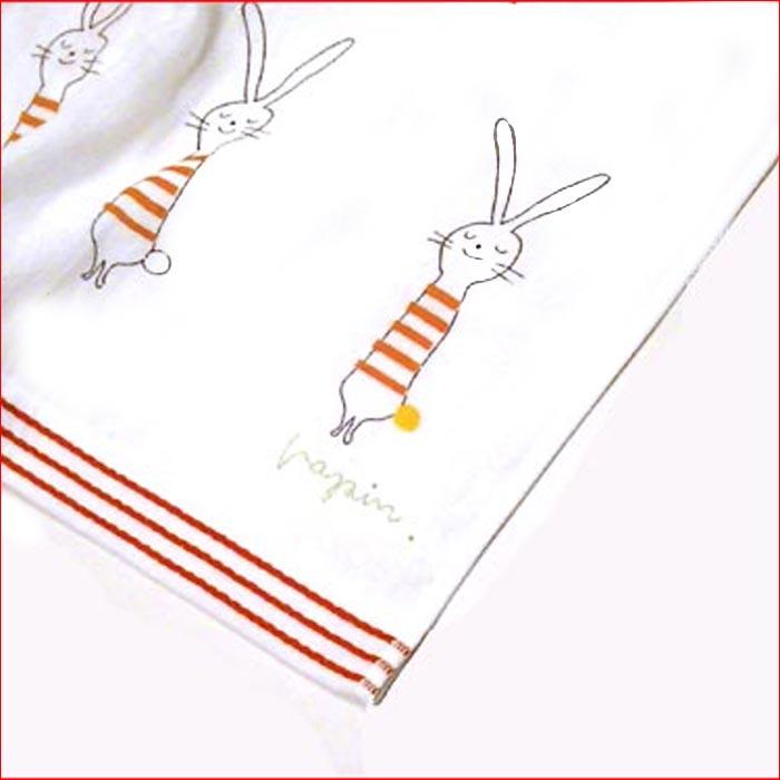 ２重ガーゼ 薄生地 バスタオル　かわいいウサギさんがいっぱい ベビー 子供 シーツ タオルケット・オレンジ 1914-03 |  | 01