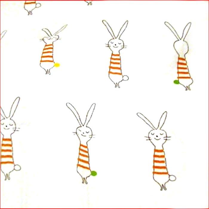 ２重ガーゼ 薄生地 バスタオル　かわいいウサギさんがいっぱい ベビー 子供 シーツ タオルケット・オレンジ 1914-03 |  | 02