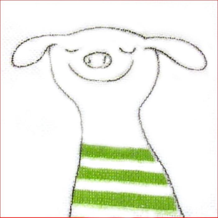 バスタオル　２重ガーゼ 薄生地  かわいいブタさんがいっぱい ベビー 子供 シーツ タオルケット・グリーン 1914-04 | ブランド登録なし | 04