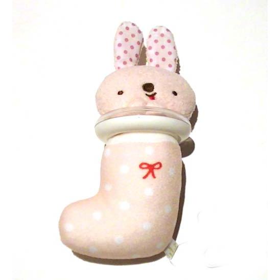 靴下マスコット 音入り ★1320円→特価  アナノカフェ ベビー ビーズがころがるかわいい音色の うさぎ　ピンク 2019-11　プレゼント ギフト | ブランド登録なし | 05